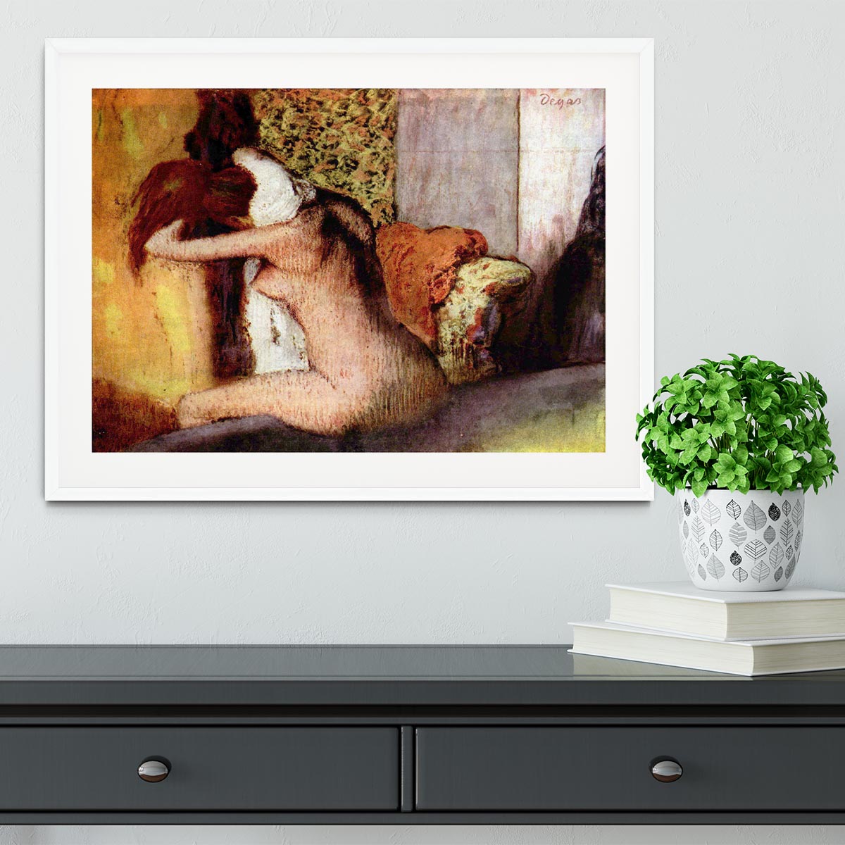 After bathing 2 by Degas Framed Print - Canvas Art Rocks - 5