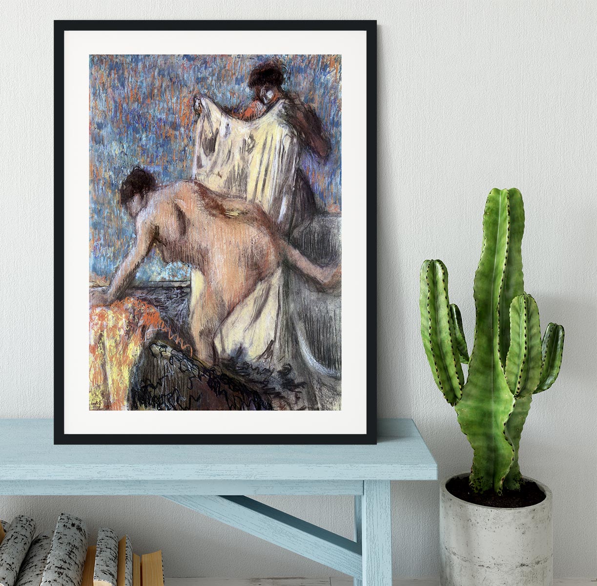 After bathing 3 by Degas Framed Print - Canvas Art Rocks - 1