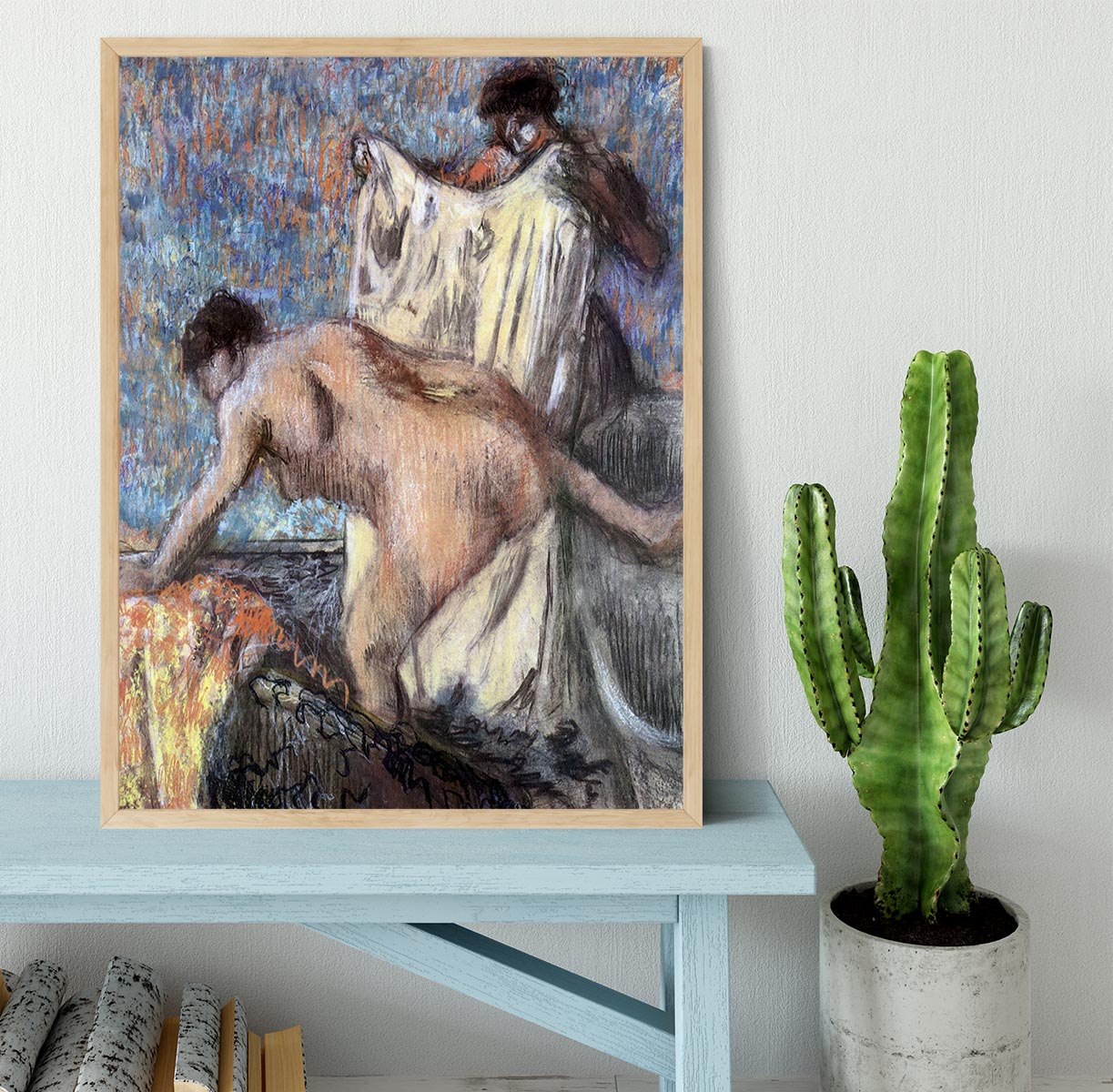 After bathing 3 by Degas Framed Print - Canvas Art Rocks - 4