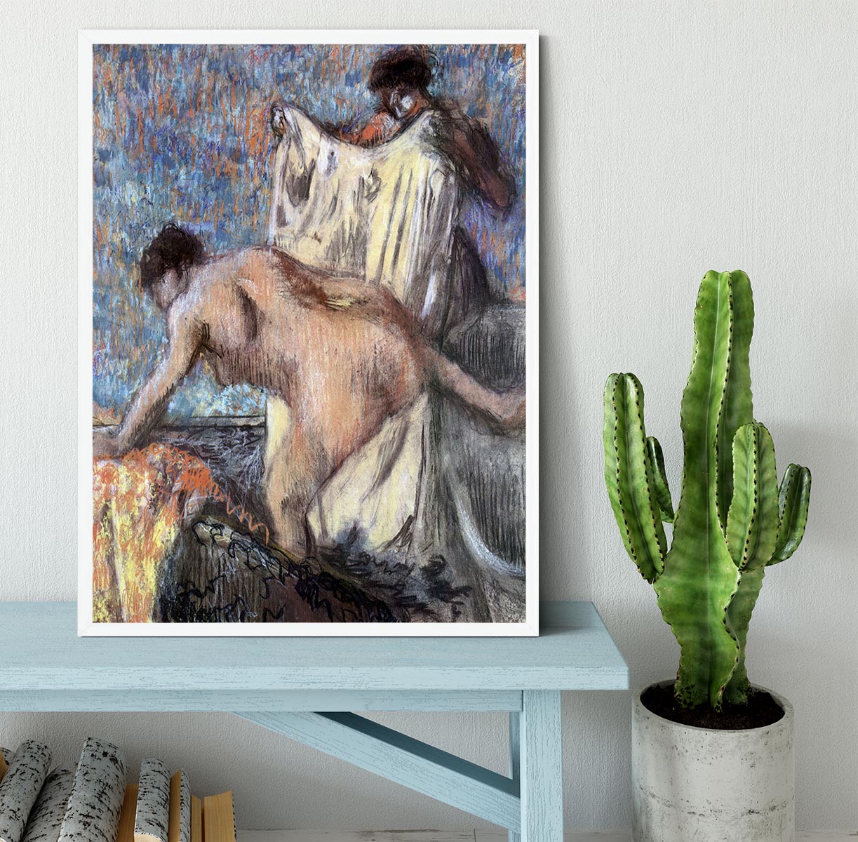 After bathing 3 by Degas Framed Print - Canvas Art Rocks -6