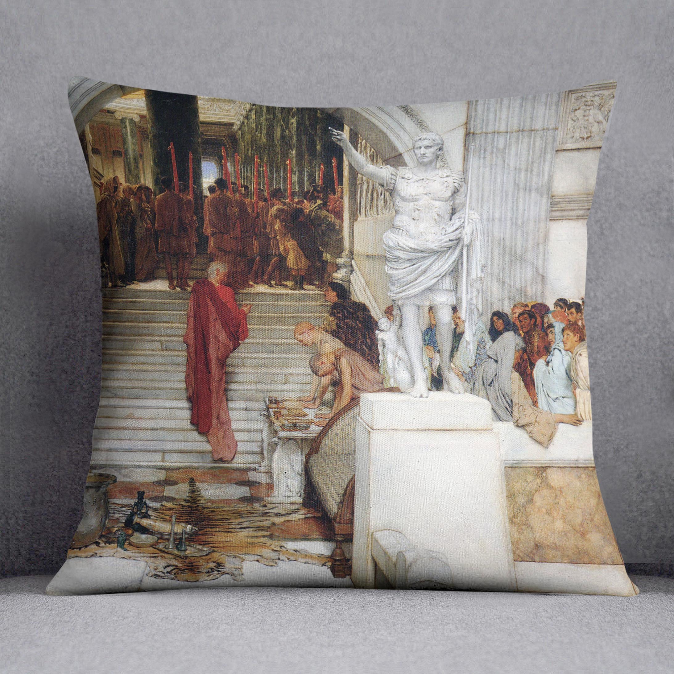 After the Audience by Alma Tadema Cushion - Canvas Art Rocks - 1