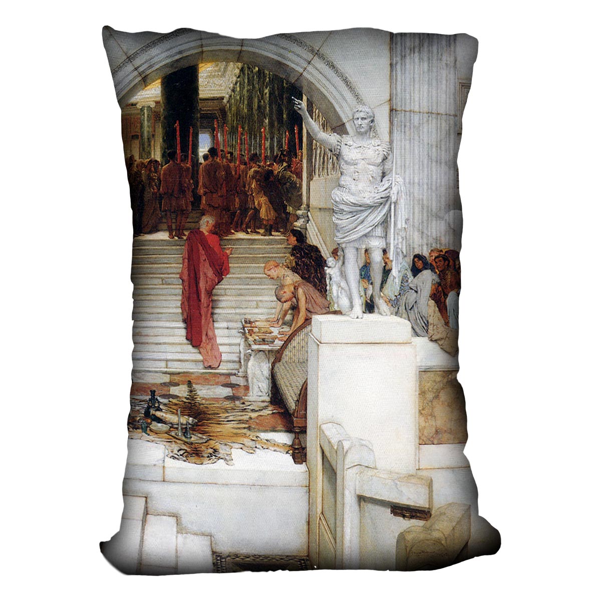 After the Audience by Alma Tadema Cushion - Canvas Art Rocks - 4