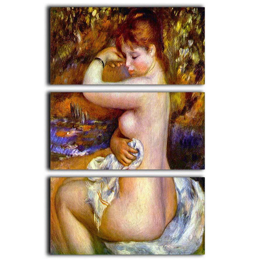 After the bath by Renoir 3 Split Panel Canvas Print - Canvas Art Rocks - 1