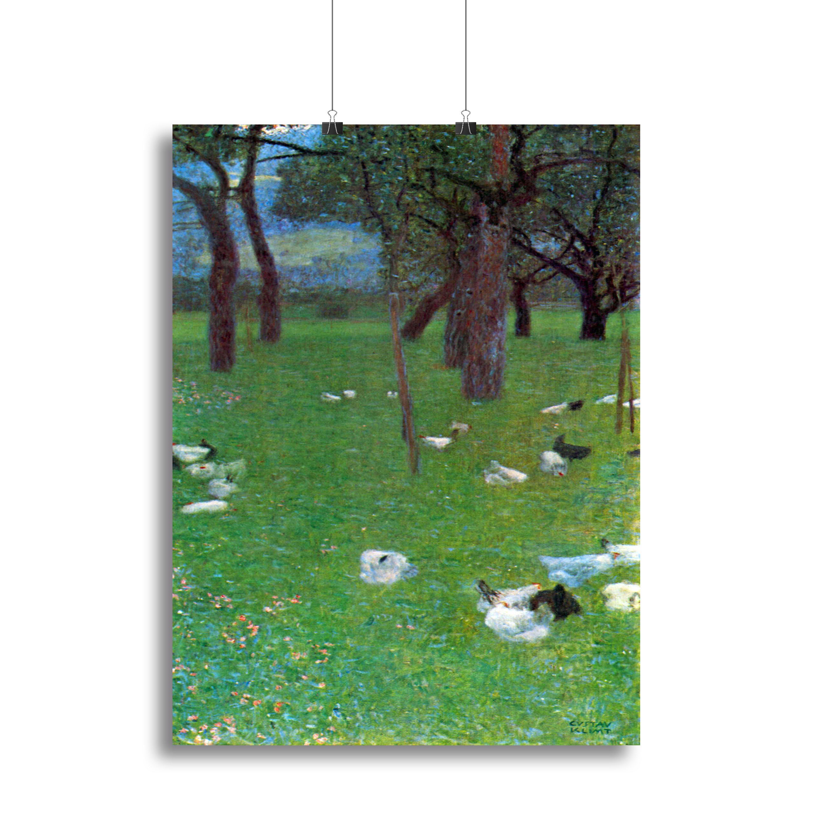 After the rain garden with chickens in St. Agatha by Klimt Canvas Print or Poster - Canvas Art Rocks - 2