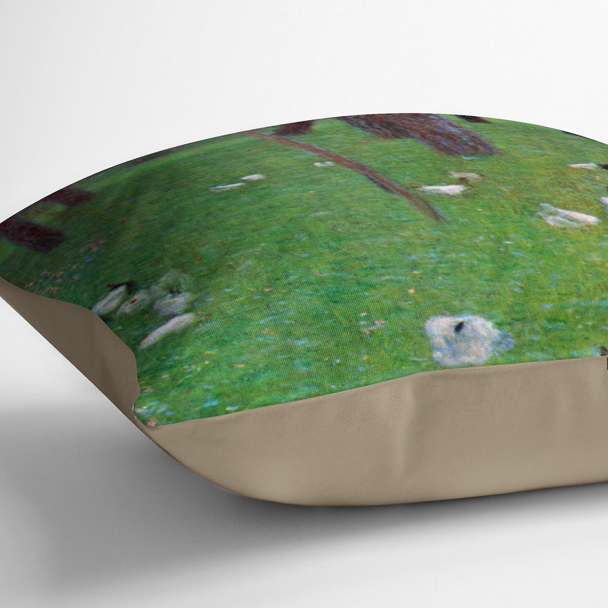 After the rain garden with chickens in St. Agatha by Klimt Cushion