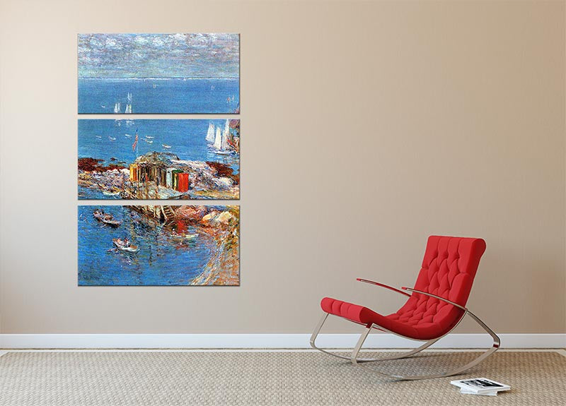 Afternoon in August Appledore by Hassam 3 Split Panel Canvas Print - Canvas Art Rocks - 2