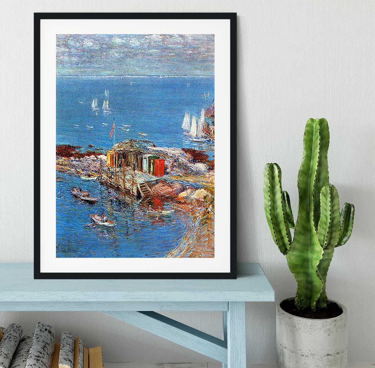 Afternoon in August Appledore by Hassam Framed Print - Canvas Art Rocks - 1