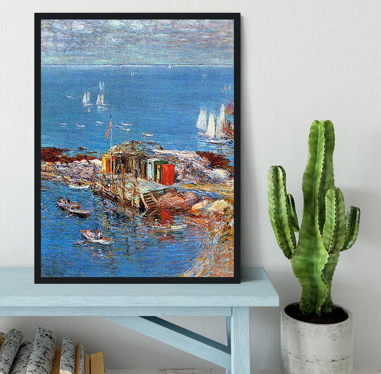 Afternoon in August Appledore by Hassam Framed Print - Canvas Art Rocks - 2