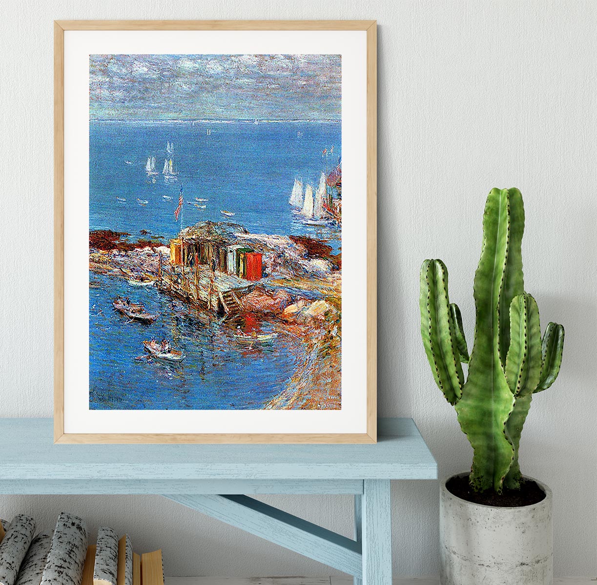 Afternoon in August Appledore by Hassam Framed Print - Canvas Art Rocks - 3