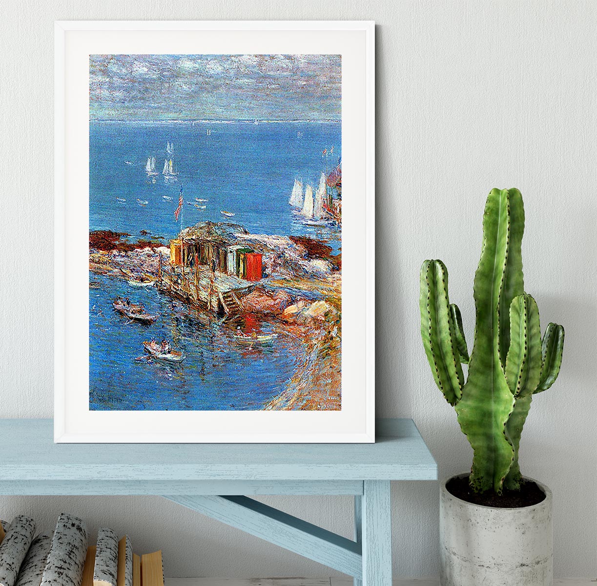 Afternoon in August Appledore by Hassam Framed Print - Canvas Art Rocks - 5