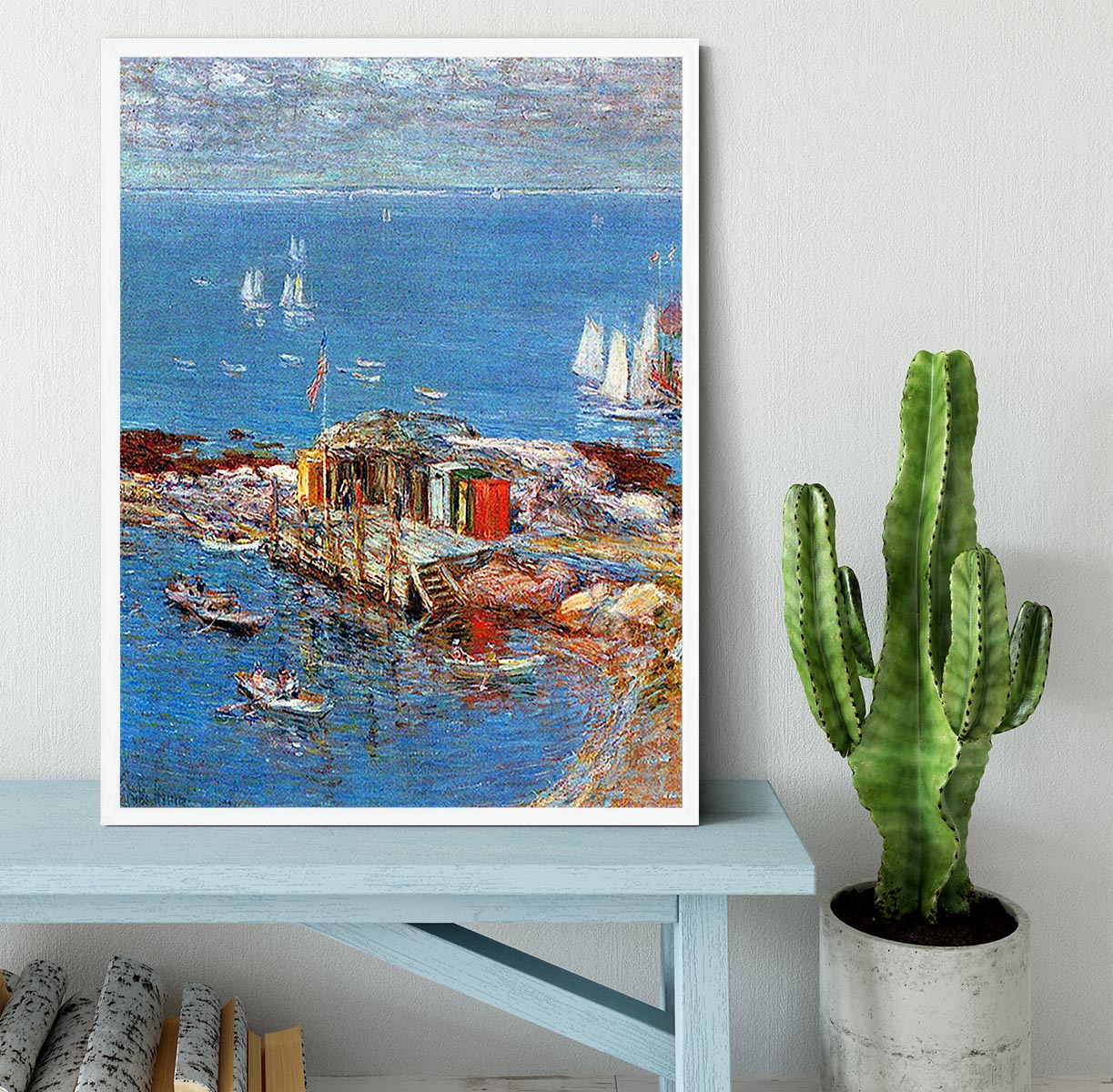 Afternoon in August Appledore by Hassam Framed Print - Canvas Art Rocks -6