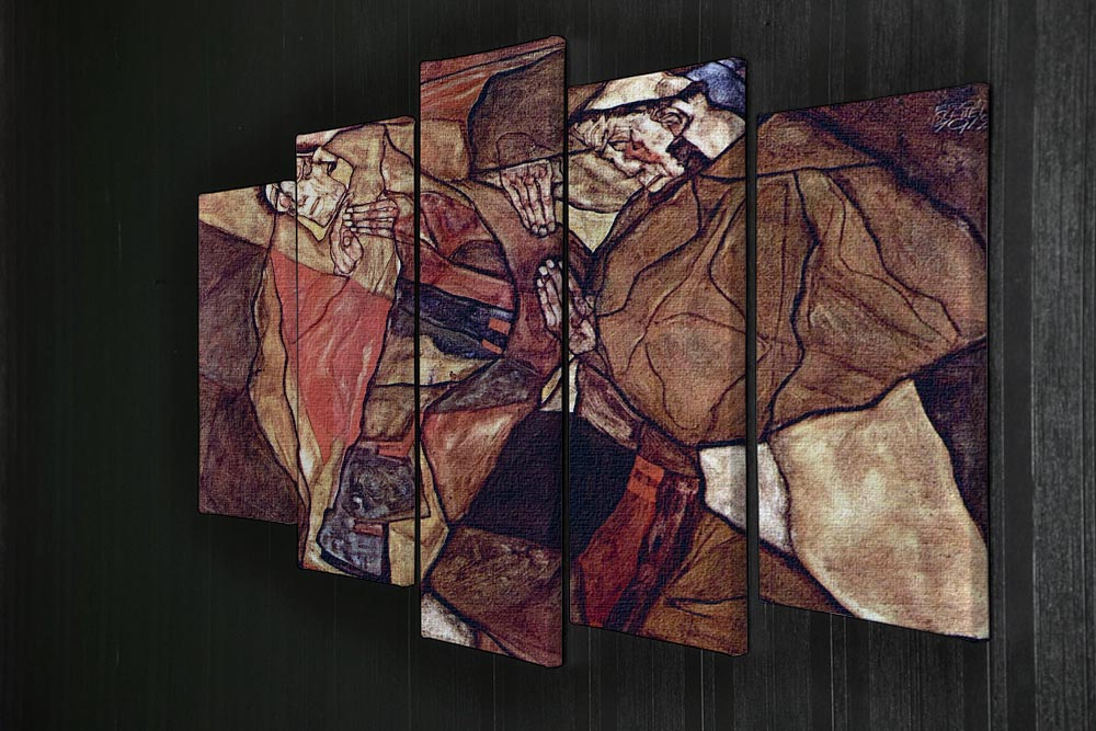 Agony The Death Struggle by Egon Schiele 5 Split Panel Canvas - Canvas Art Rocks - 2