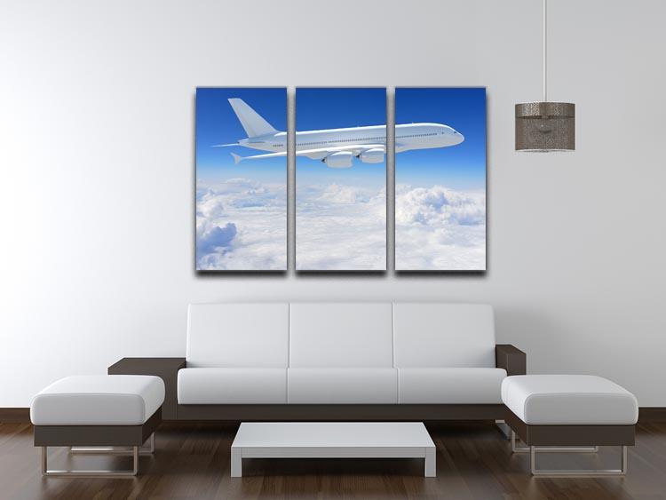 Airplane in the sky 3 Split Panel Canvas Print - Canvas Art Rocks - 3