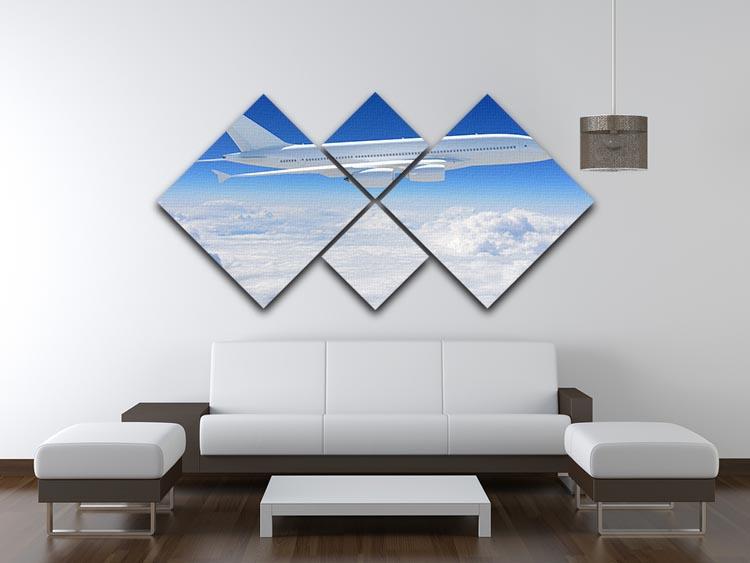Airplane in the sky 4 Square Multi Panel Canvas  - Canvas Art Rocks - 3