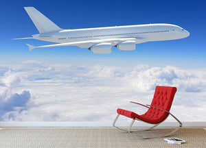 Airplane in the sky Wall Mural Wallpaper - Canvas Art Rocks - 2