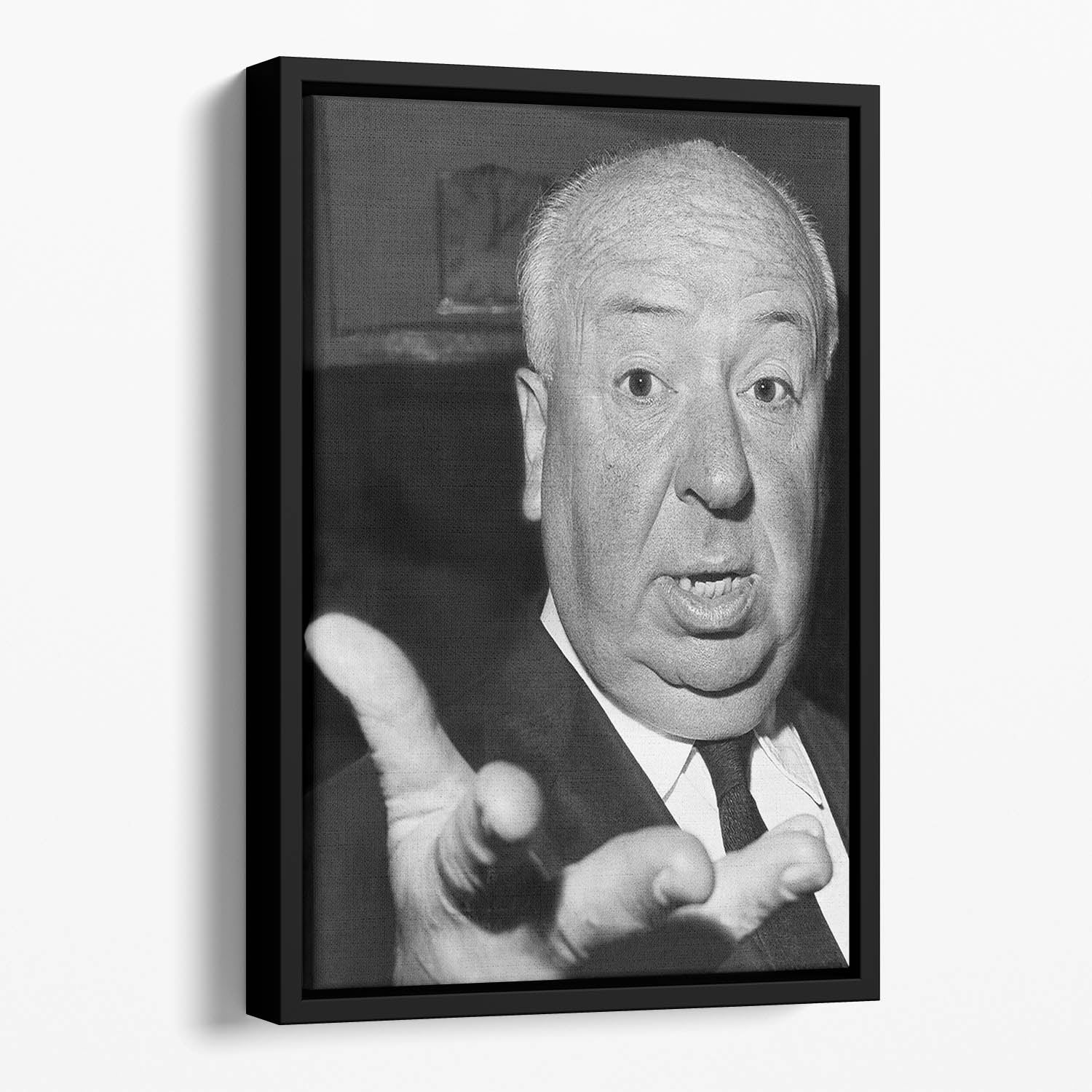 Alfred Hitchcock in 1960 Floating Framed Canvas