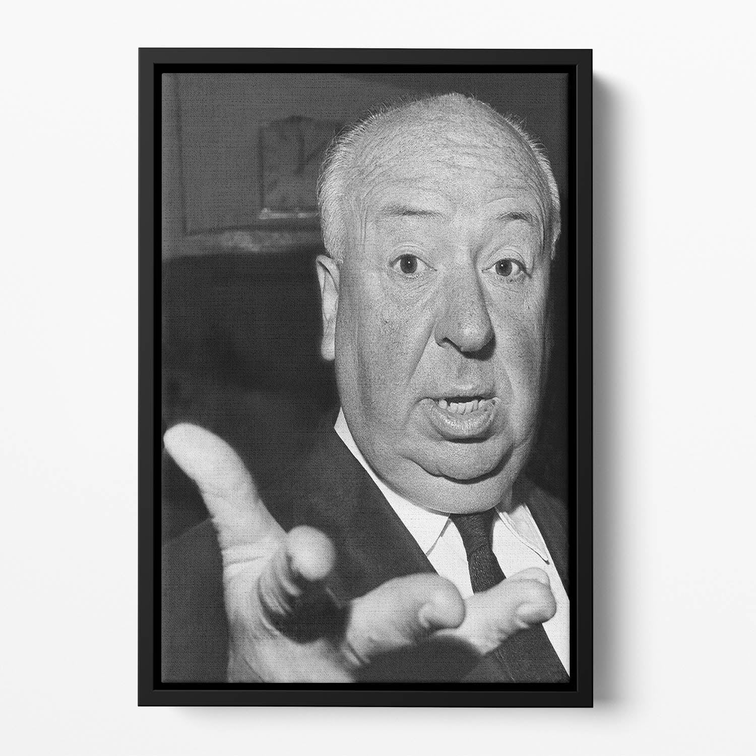 Alfred Hitchcock in 1960 Floating Framed Canvas
