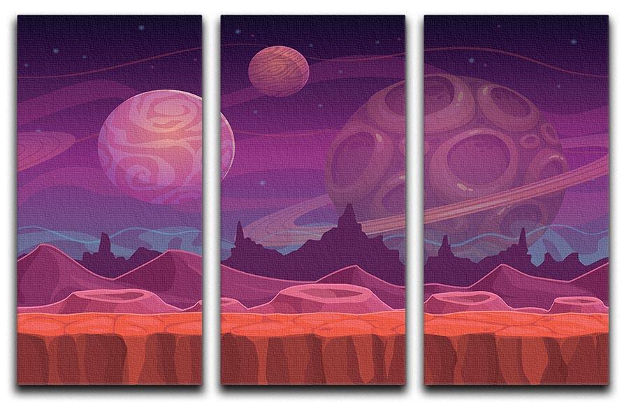 Alien fantastic landscape 3 Split Panel Canvas Print - Canvas Art Rocks - 1