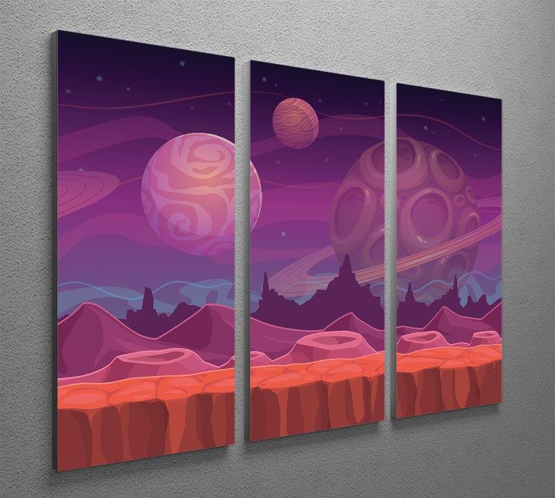 Alien fantastic landscape 3 Split Panel Canvas Print - Canvas Art Rocks - 2