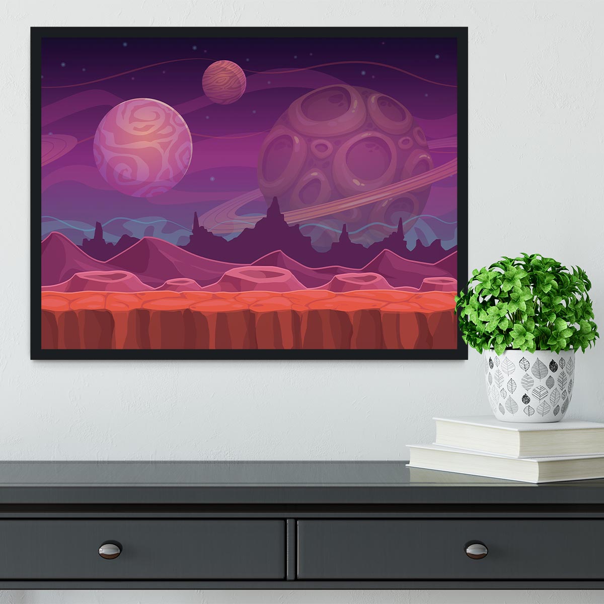 Alien fantastic landscape Framed Print - Canvas Art Rocks - 2
