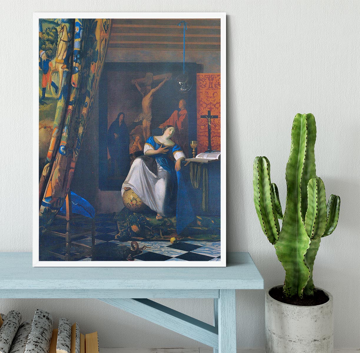 Allegory of Faith by Vermeer Framed Print - Canvas Art Rocks -6