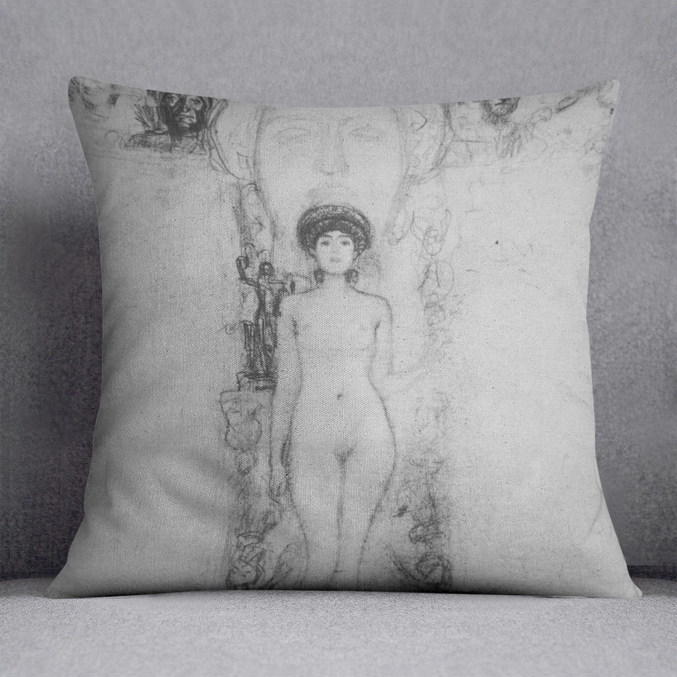 Allegory of Sculpture by Klimt Cushion
