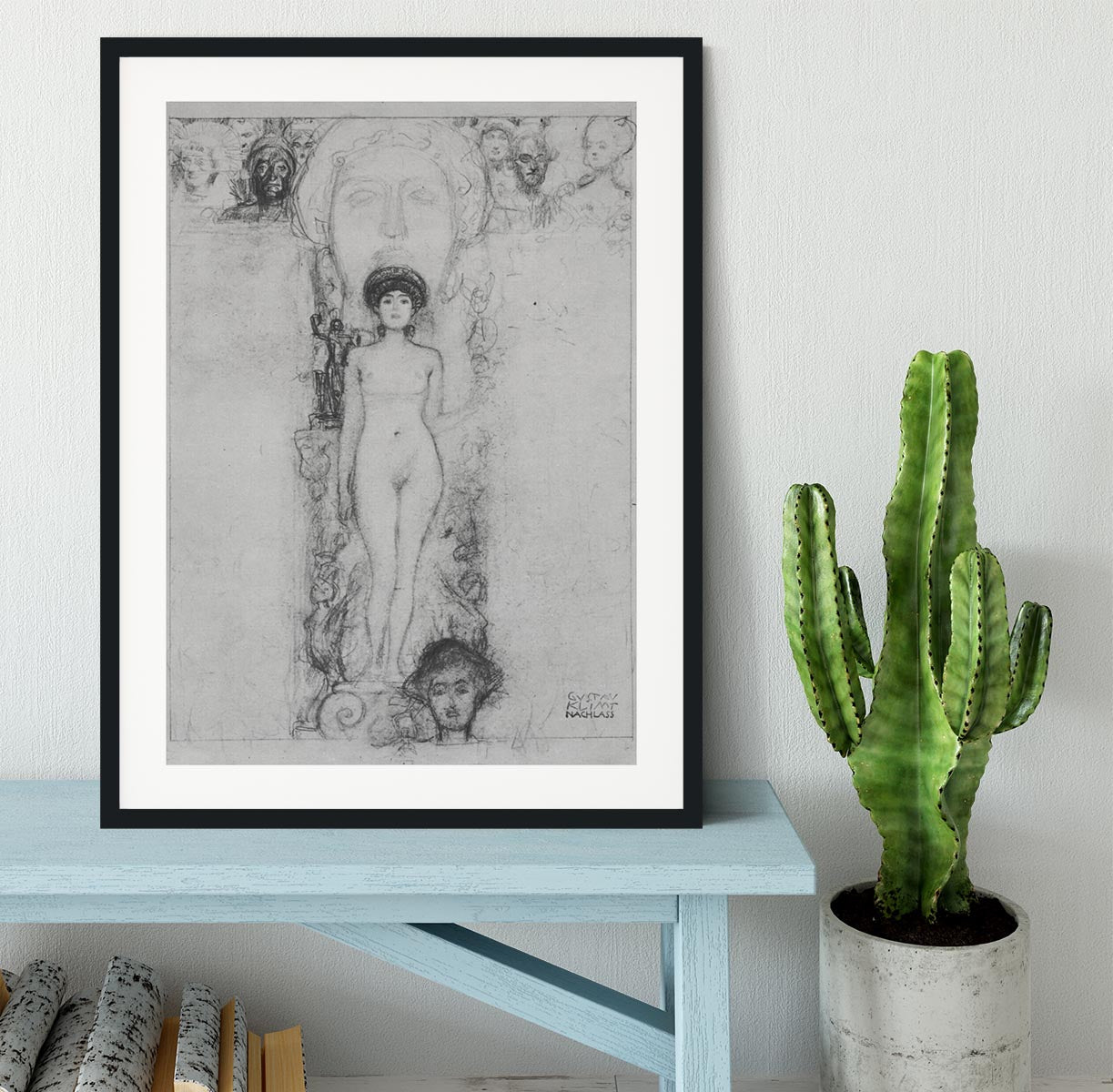 Allegory of Sculpture by Klimt Framed Print - Canvas Art Rocks - 1
