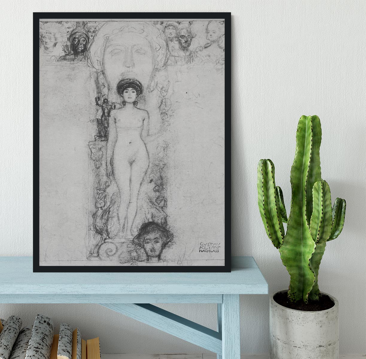 Allegory of Sculpture by Klimt Framed Print - Canvas Art Rocks - 2