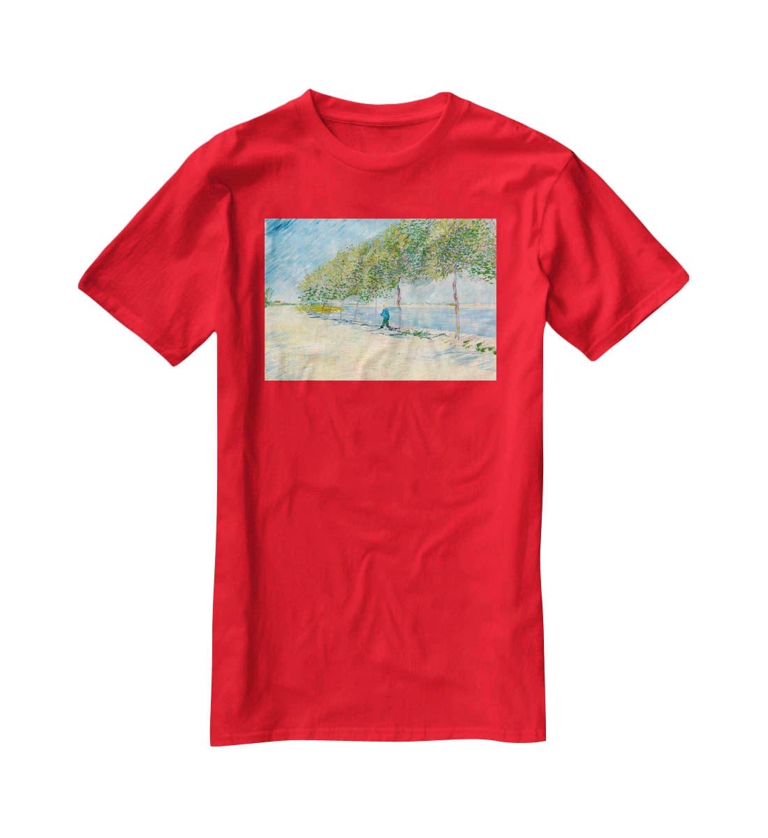 Along the Seine by Van Gogh T-Shirt - Canvas Art Rocks - 4