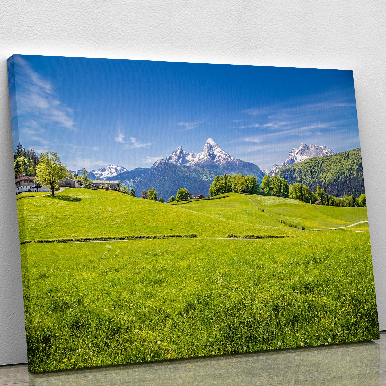 Alps with fresh green meadow Canvas Print or Poster - Canvas Art Rocks - 1