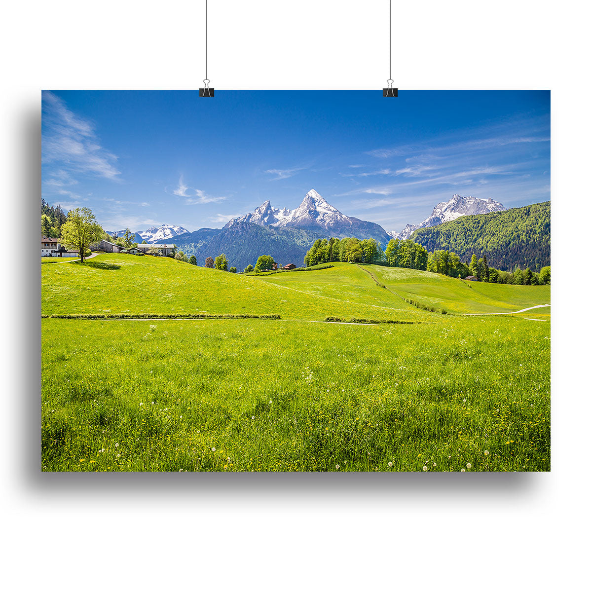 Alps with fresh green meadow Canvas Print or Poster - Canvas Art Rocks - 2