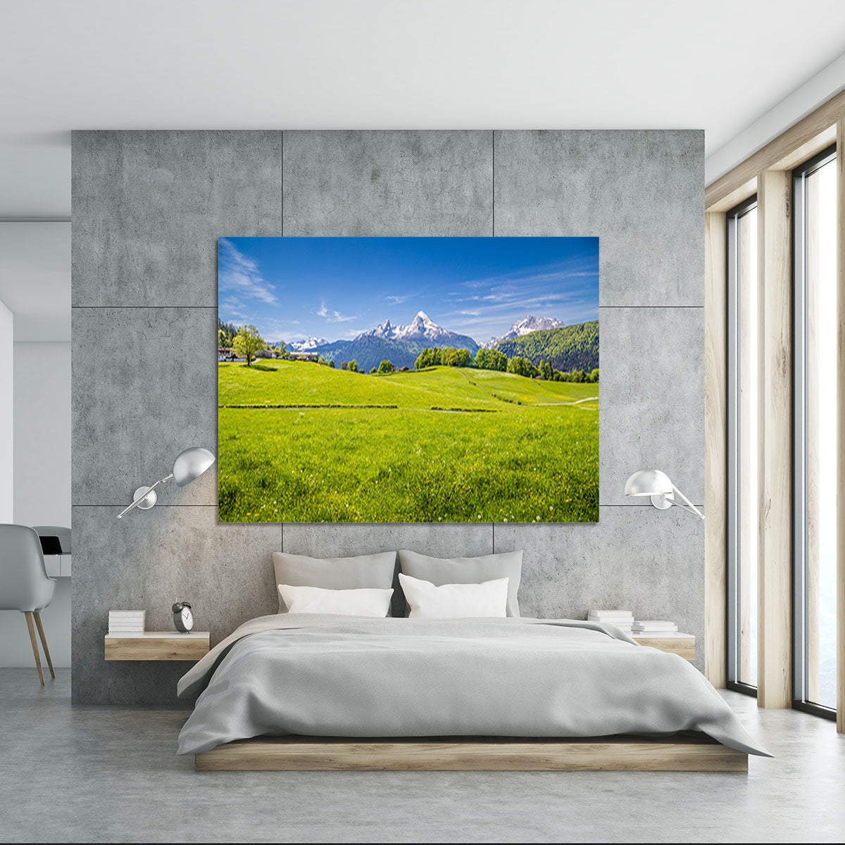 Alps with fresh green meadow Canvas Print or Poster - Canvas Art Rocks - 5