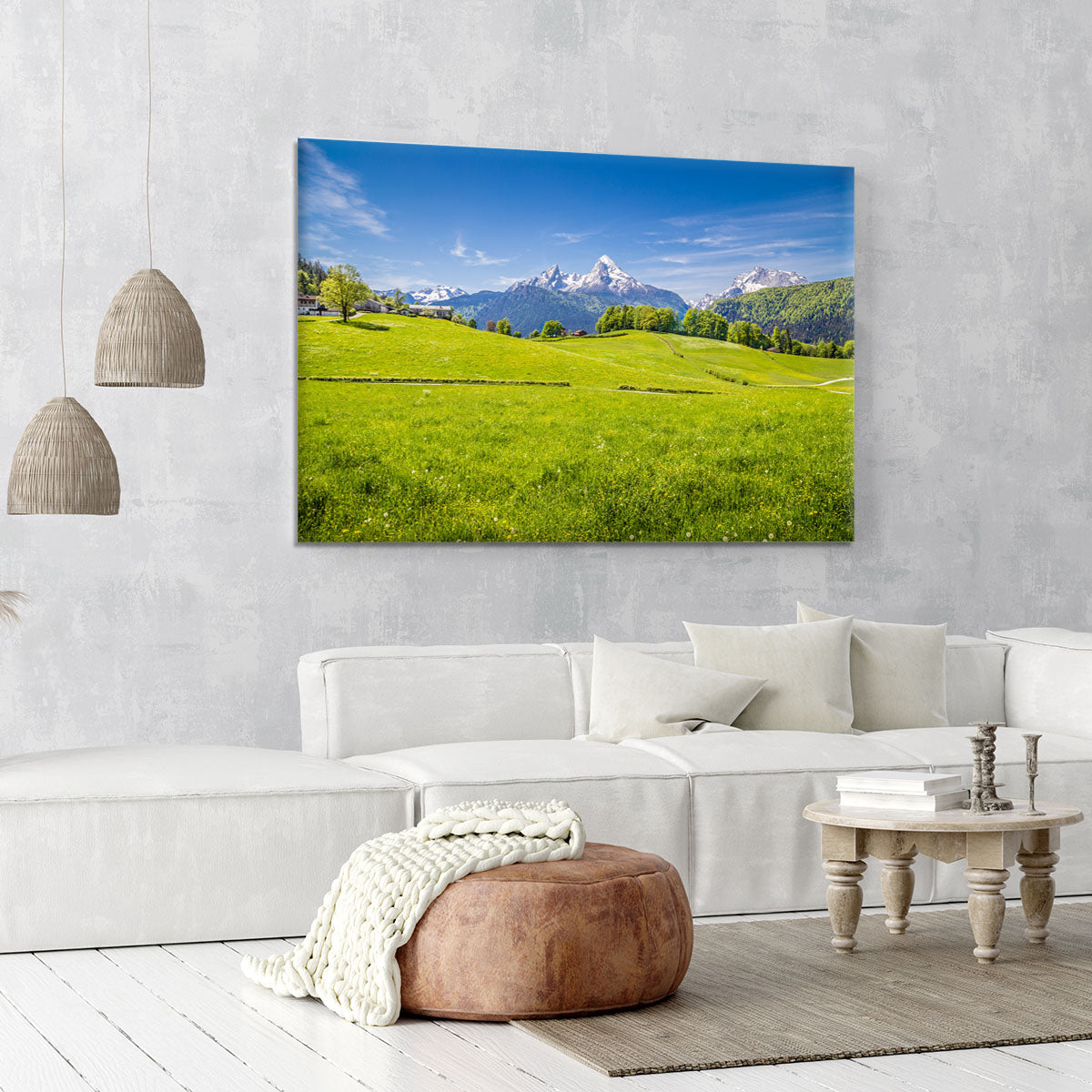 Alps with fresh green meadow Canvas Print or Poster - Canvas Art Rocks - 6