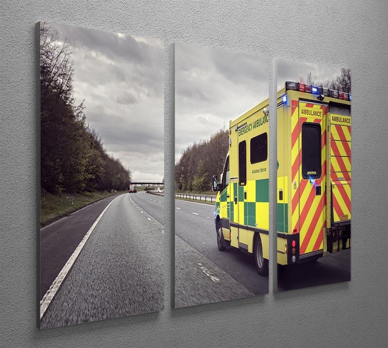 Ambulance responding to an emergency 3 Split Panel Canvas Print - Canvas Art Rocks - 2