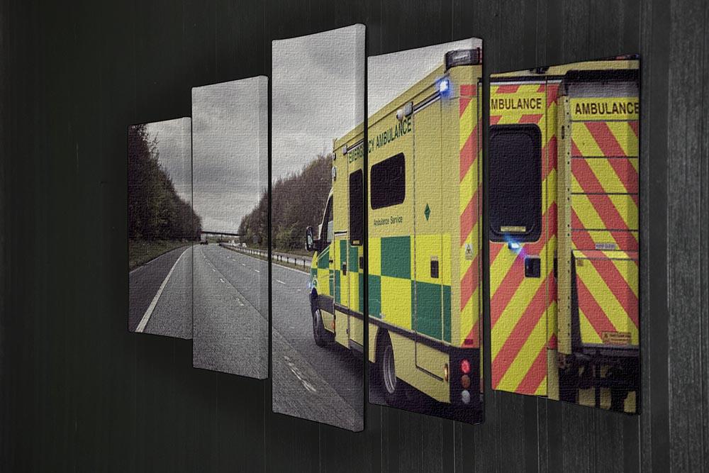 Ambulance responding to an emergency 5 Split Panel Canvas  - Canvas Art Rocks - 2
