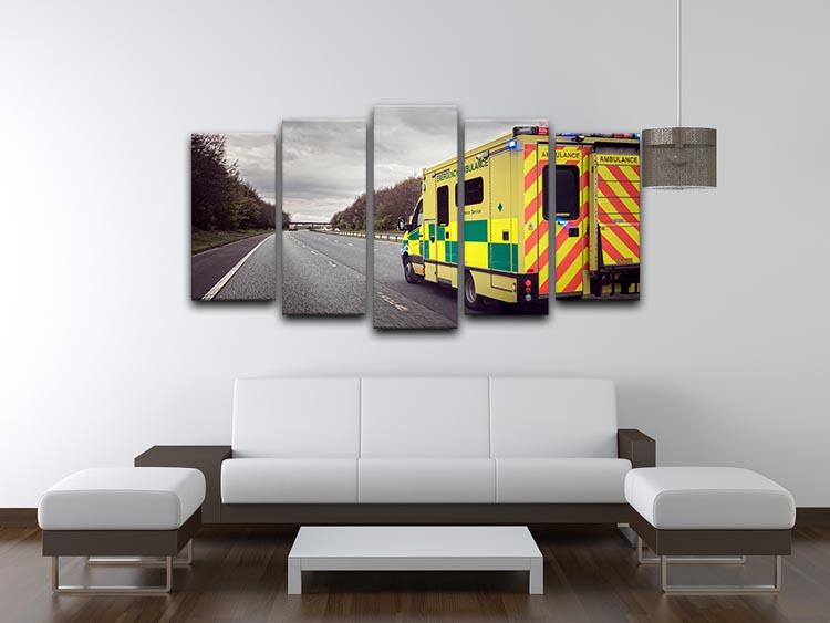 Ambulance responding to an emergency 5 Split Panel Canvas  - Canvas Art Rocks - 3