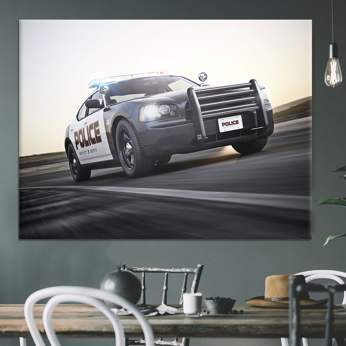 American Police Car Canvas Print or Poster - Canvas Art Rocks - 3