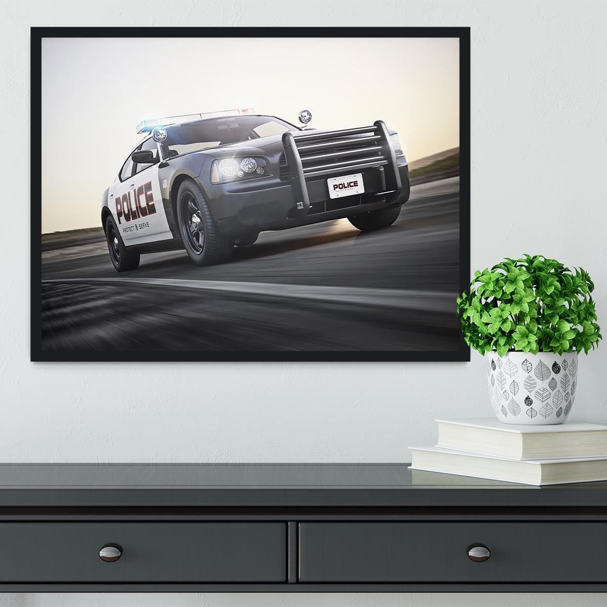 American Police Car Framed Print - Canvas Art Rocks - 2