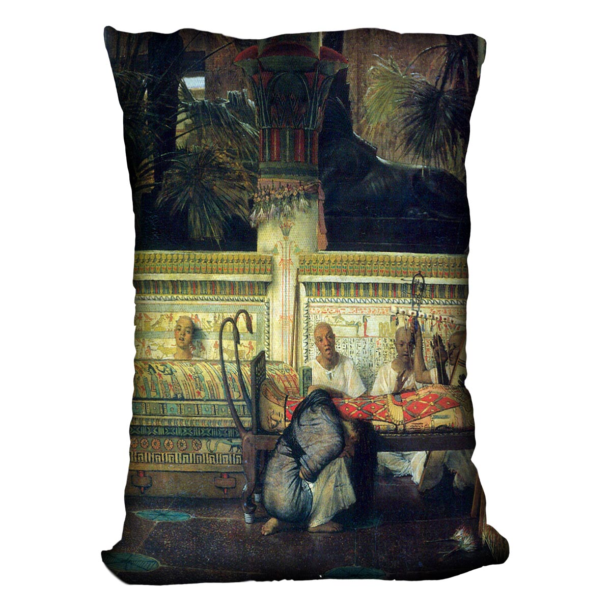 An Egyptian widow at the time of Diocletian detail by Alma Tadema Cushion - Canvas Art Rocks - 4