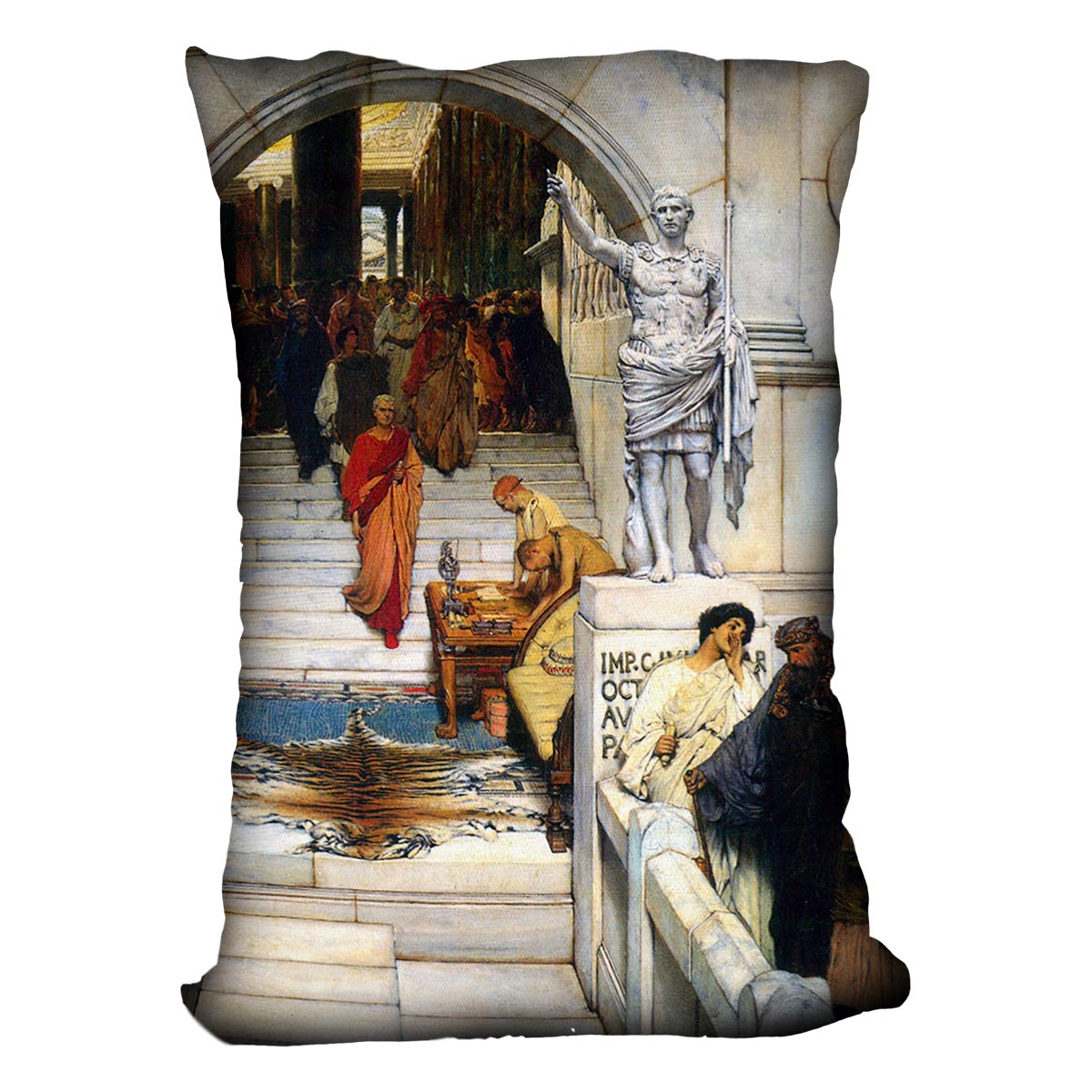 An audience with Agrippa by Alma Tadema Cushion - Canvas Art Rocks - 4
