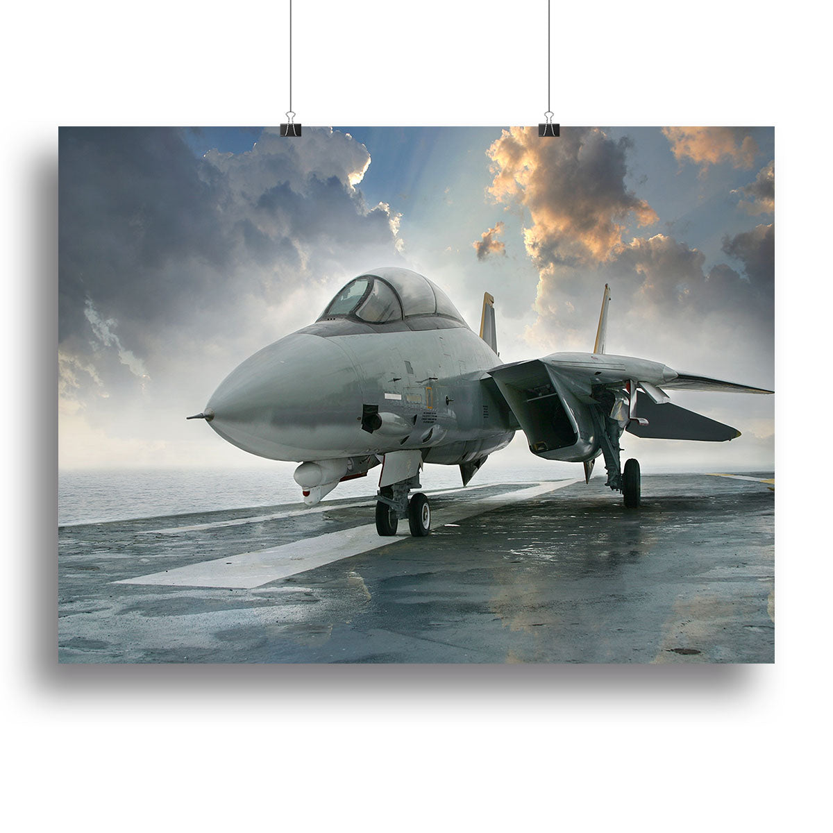 An jet fighter sits on the deck Canvas Print or Poster - Canvas Art Rocks - 2