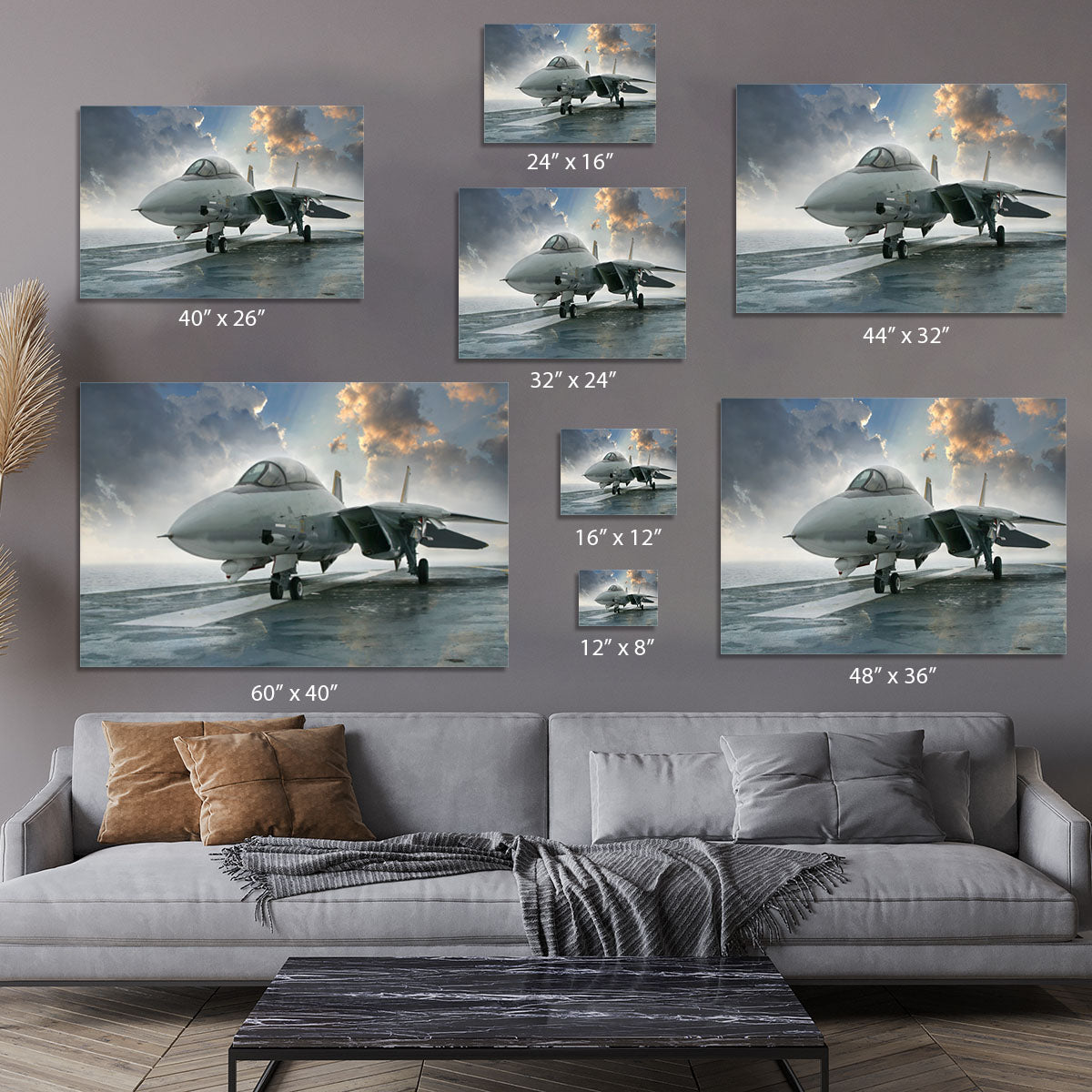 An jet fighter sits on the deck Canvas Print or Poster - Canvas Art Rocks - 7