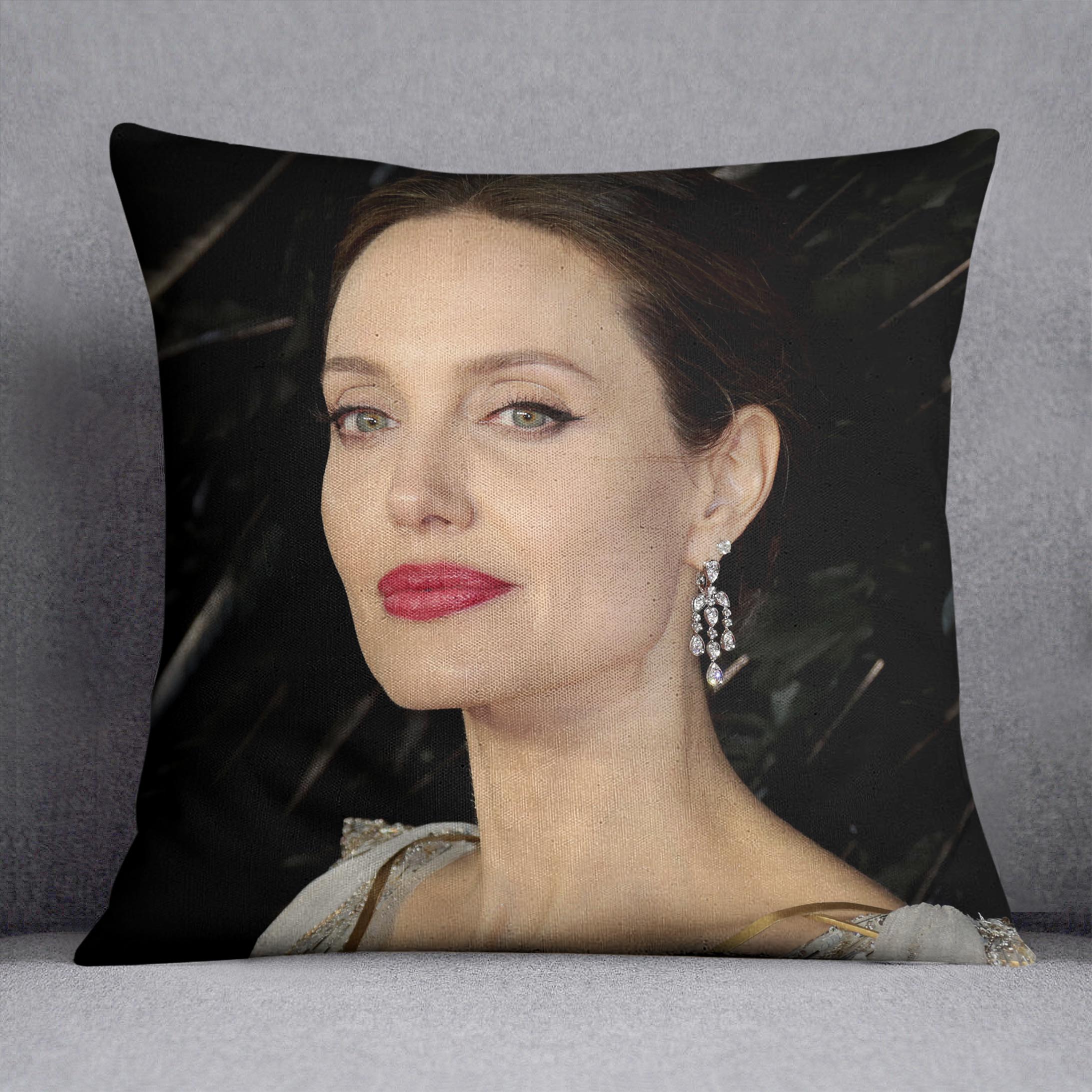 Angelina Jolie Cushion - Canvas Art Rocks - 1