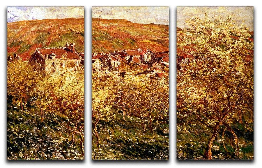 Apple Trees In Blossom by Monet Split Panel Canvas Print - Canvas Art Rocks - 4