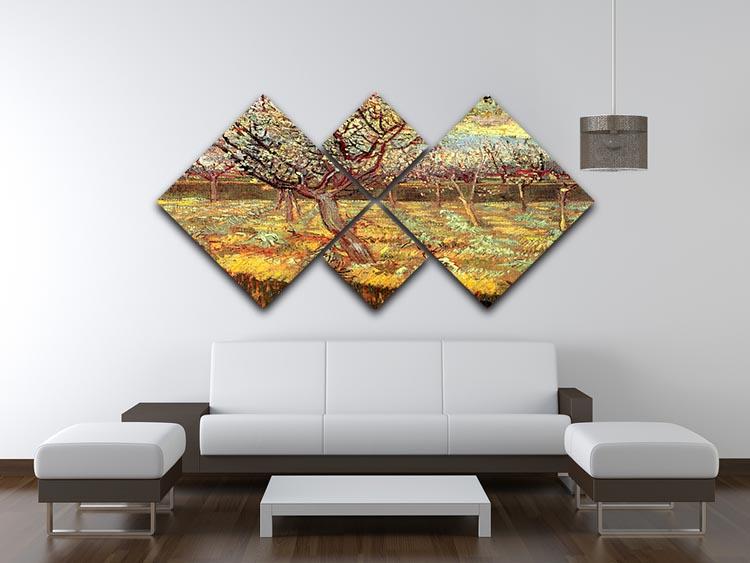 Apricot Trees in Blossom by Van Gogh 4 Square Multi Panel Canvas - Canvas Art Rocks - 3