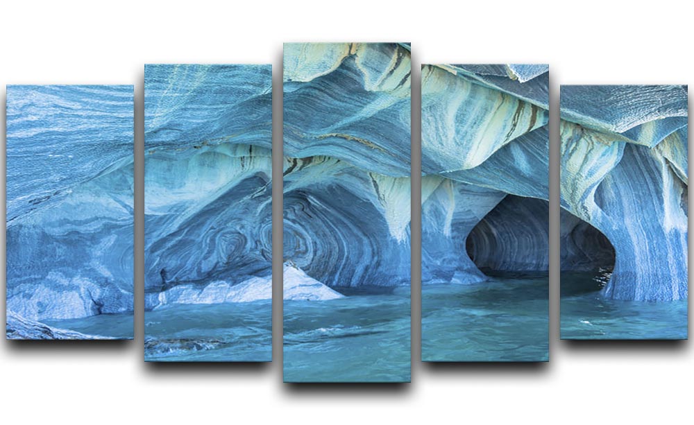 Aqua Marble Landscape 5 Split Panel Canvas - Canvas Art Rocks - 1