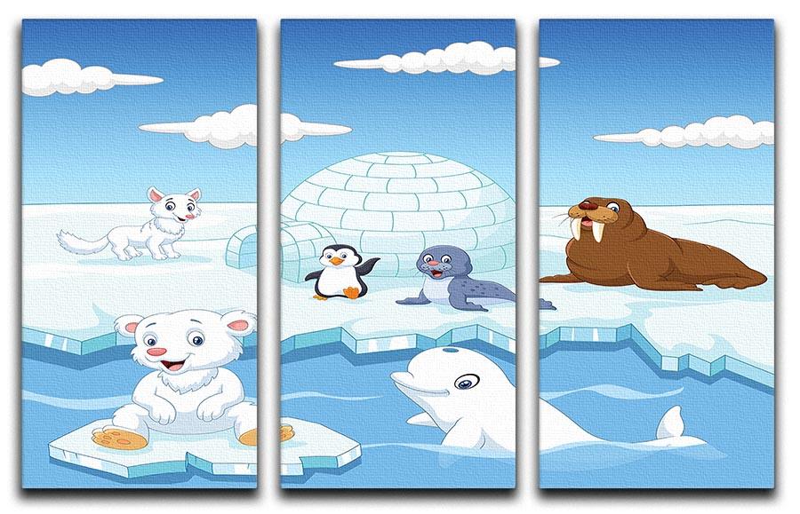 Arctics animals 3 Split Panel Canvas Print - Canvas Art Rocks - 1