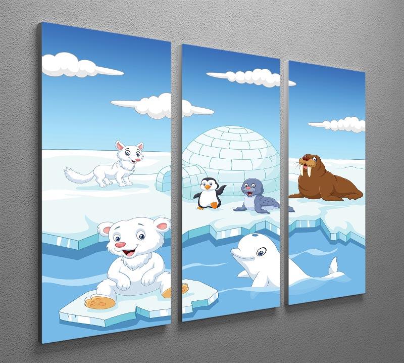 Arctics animals 3 Split Panel Canvas Print - Canvas Art Rocks - 2