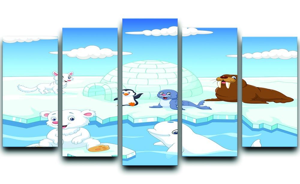 Arctics animals 5 Split Panel Canvas  - Canvas Art Rocks - 1