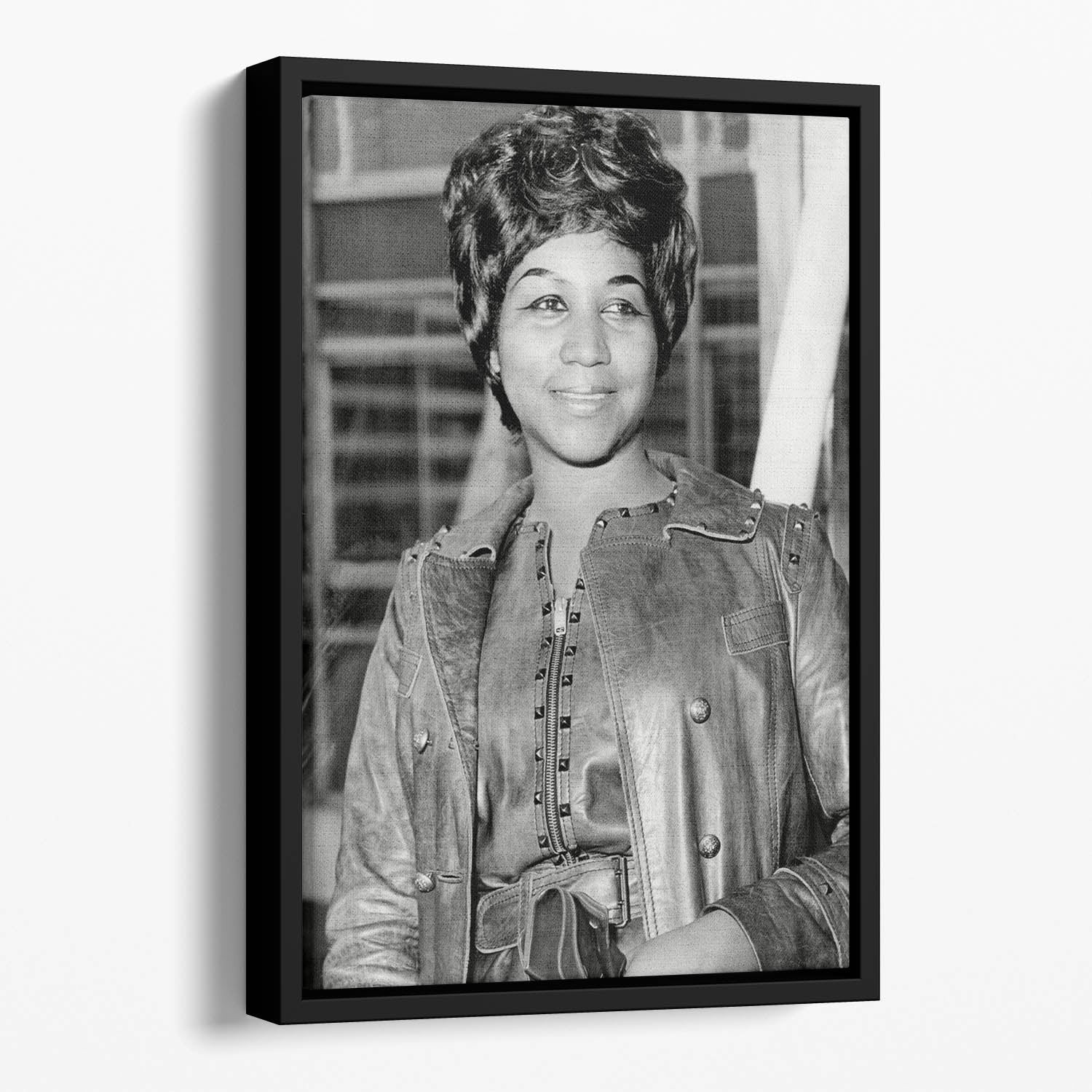 Aretha Franklin Floating Framed Canvas